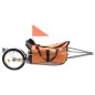 vidaXL Rimorchio Portabagagli per Bici con Borsa Arancione e Nero vidaXL Rimorchio Portabagagli per Bici con Borsa Arancione e Nero