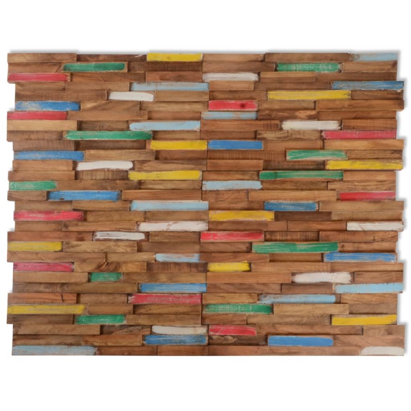 vidaXl Pannelli per Pareti 10 pz 1,03 m² in Legno Massello di Teak vidaXl Pannelli per Pareti 10 pz 1,03 m² in Legno Massello di Teak