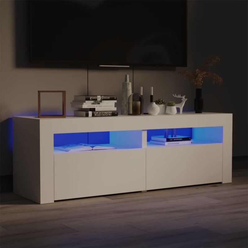 vidaXL Mobile Porta TV con Luci LED Bianco 120x35x40 cm vidaXL Mobile Porta TV con Luci LED Bianco 120x35x40 cm