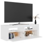 vidaXL Mobile Porta TV con Luci LED Bianco 120x35x40 cm vidaXL Mobile Porta TV con Luci LED Bianco 120x35x40 cm