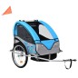 vidaXL Rimorchio da Bici per Bambini e Passeggino 2 in 1 Blu e Grigio vidaXL Rimorchio da Bici per Bambini e Passeggino 2 in 1 Blu e Grigio