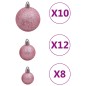 vidaXL Set Palline di Natale 111 pz Rosa in Polistirene vidaXL Set Palline di Natale 111 pz Rosa in Polistirene