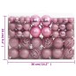 vidaXL Set Palline di Natale 111 pz Rosa in Polistirene vidaXL Set Palline di Natale 111 pz Rosa in Polistirene