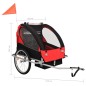 vidaXL Rimorchio da Bici per Bambini e Passeggino 2 in 1 Nero e Rosso vidaXL Rimorchio da Bici per Bambini e Passeggino 2 in 1 Nero e Rosso