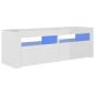 vidaXL Mobile Porta TV con Luci LED Bianco Lucido 120x35x40 cm vidaXL Mobile Porta TV con Luci LED Bianco Lucido 120x35x40 cm