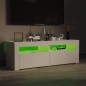 vidaXL Mobile Porta TV con Luci LED Bianco Lucido 120x35x40 cm vidaXL Mobile Porta TV con Luci LED Bianco Lucido 120x35x40 cm