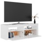 vidaXL Mobile Porta TV con Luci LED Bianco Lucido 120x35x40 cm vidaXL Mobile Porta TV con Luci LED Bianco Lucido 120x35x40 cm