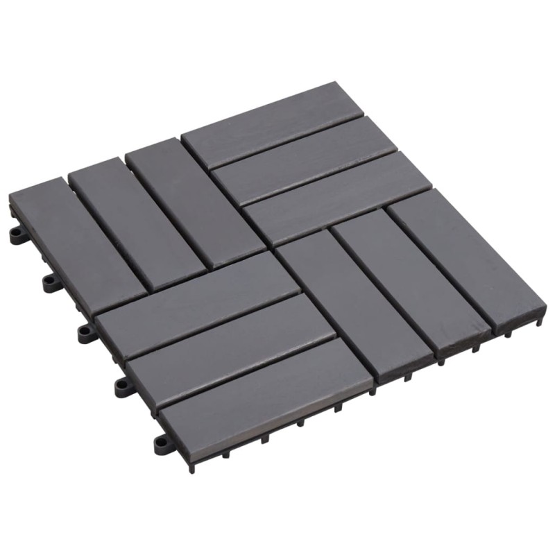 vidaXL Pannelli Decking 10 pz Grigio Slavato 30x30cm Massello d'Acacia vidaXL Pannelli Decking 10 pz Grigio Slavato 30x30cm Massello d'Acacia
