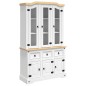 vidaXL Credenza Corona Bianca 112x43x196 cm in Legno Massello di Pino vidaXL Credenza Corona Bianca 112x43x196 cm in Legno Massello di Pino