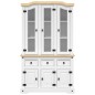 vidaXL Credenza Corona Bianca 112x43x196 cm in Legno Massello di Pino vidaXL Credenza Corona Bianca 112x43x196 cm in Legno Massello di Pino