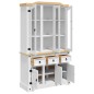 vidaXL Credenza Corona Bianca 112x43x196 cm in Legno Massello di Pino vidaXL Credenza Corona Bianca 112x43x196 cm in Legno Massello di Pino