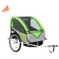 vidaXL Rimorchio per Bici e Passeggino 2 in 1 Verde e Grigio vidaXL Rimorchio per Bici e Passeggino 2 in 1 Verde e Grigio