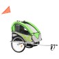 vidaXL Rimorchio per Bici e Passeggino 2 in 1 Verde e Grigio vidaXL Rimorchio per Bici e Passeggino 2 in 1 Verde e Grigio