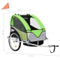vidaXL Rimorchio per Bici e Passeggino 2 in 1 Verde e Grigio vidaXL Rimorchio per Bici e Passeggino 2 in 1 Verde e Grigio