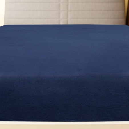vidaXL Lenzuolo con Angoli Jersey Blu Marino 140x200 cm Cotone
