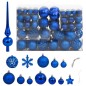 vidaXL Set Palline di Natale 111 pz Blu in Polistirene vidaXL Set Palline di Natale 111 pz Blu in Polistirene
