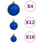 vidaXL Set Palline di Natale 111 pz Blu in Polistirene vidaXL Set Palline di Natale 111 pz Blu in Polistirene