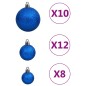 vidaXL Set Palline di Natale 111 pz Blu in Polistirene vidaXL Set Palline di Natale 111 pz Blu in Polistirene