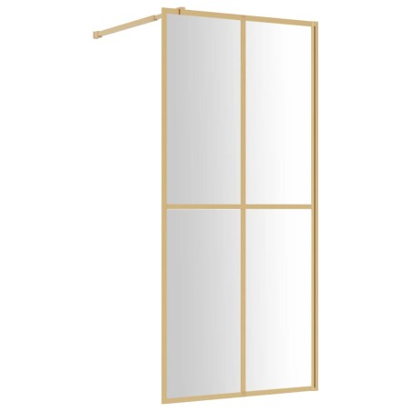 vidaXL Parete per Doccia Walk-in Vetro Trasparente ESG 80x195 cm Oro