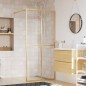 vidaXL Parete per Doccia Walk-in Vetro Trasparente ESG 100x195 cm Oro vidaXL Parete per Doccia Walk-in Vetro Trasparente ESG 100x195 cm Oro