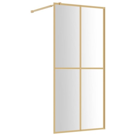 vidaXL Parete per Doccia Walk-in Vetro Trasparente ESG 100x195 cm Oro