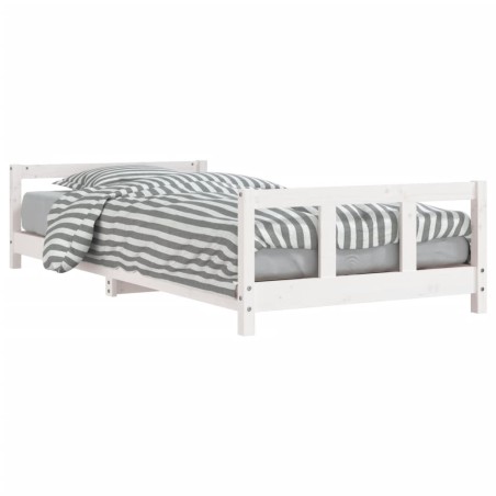 vidaXL Giroletto per Bambini Bianco 90x200cm in Legno Massello di Pino