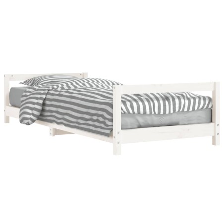 vidaXL Giroletto per Bambini Bianco 90x200cm in Legno Massello di Pino