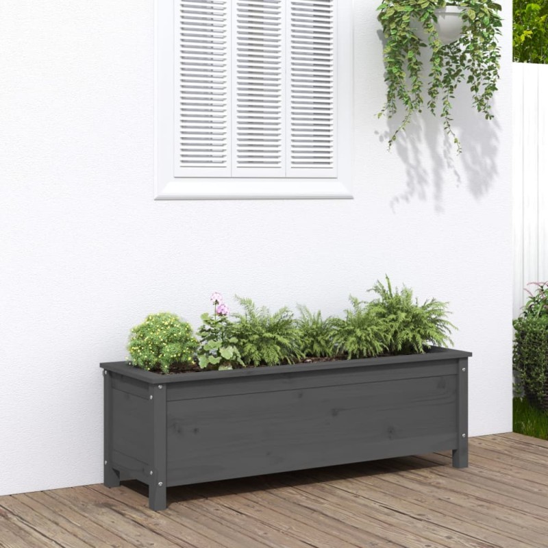 vidaXL Fioriera Rialzata Giardino Grigia 119,5x40x39 cm Massello Pino vidaXL Fioriera Rialzata Giardino Grigia 119,5x40x39 cm Massello Pino