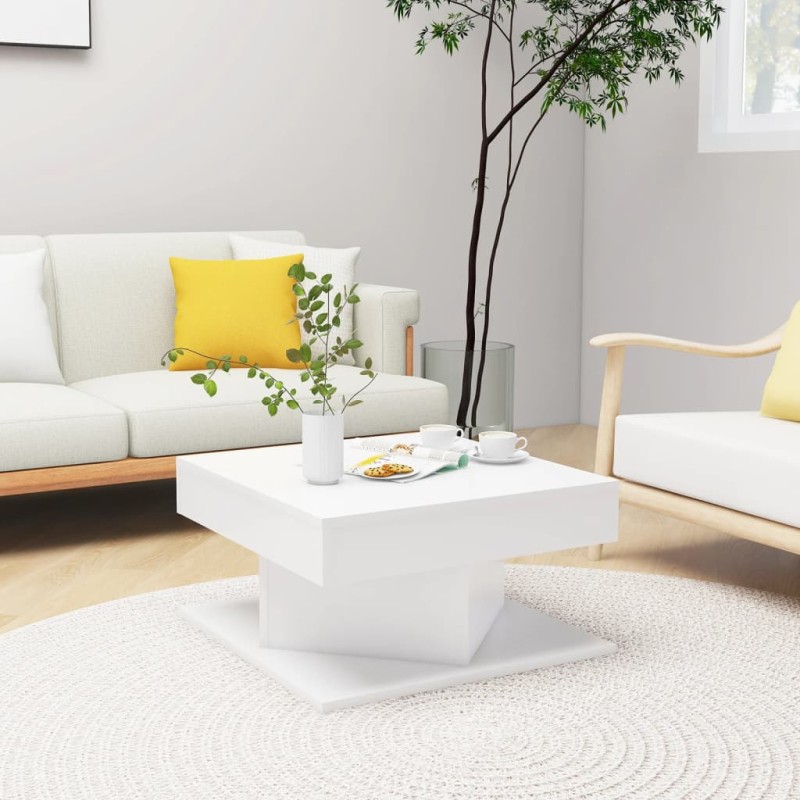vidaXL Tavolino da Salotto Bianco 57x57x30 cm in Truciolato vidaXL Tavolino da Salotto Bianco 57x57x30 cm in Truciolato