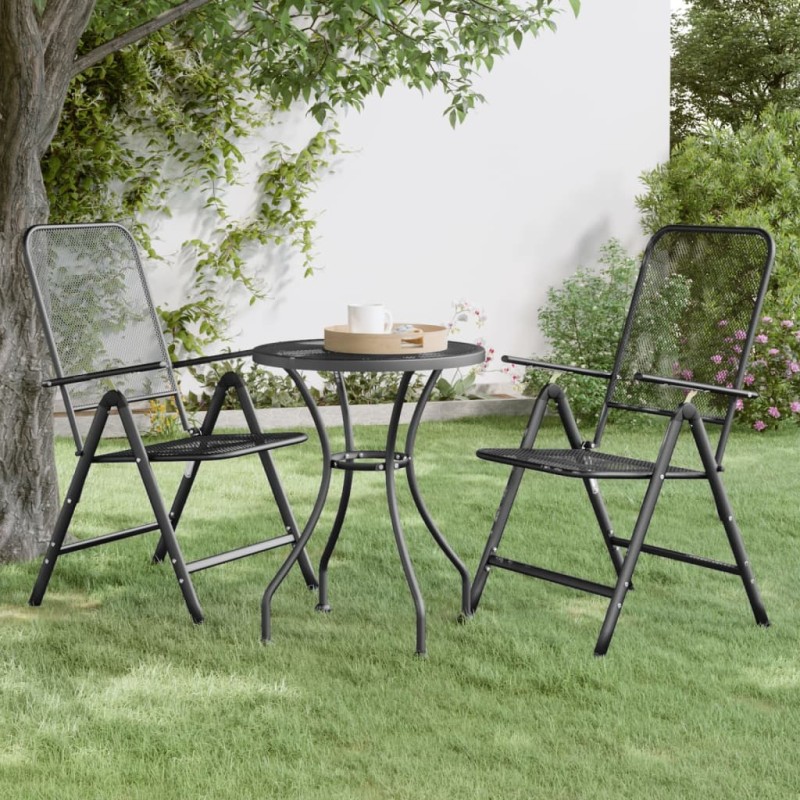 Tavolo da Giardino Ø60x72 cm Rete Metallica Espansa Antracite Tavolo da Giardino Ø60x72 cm Rete Metallica Espansa Antracite