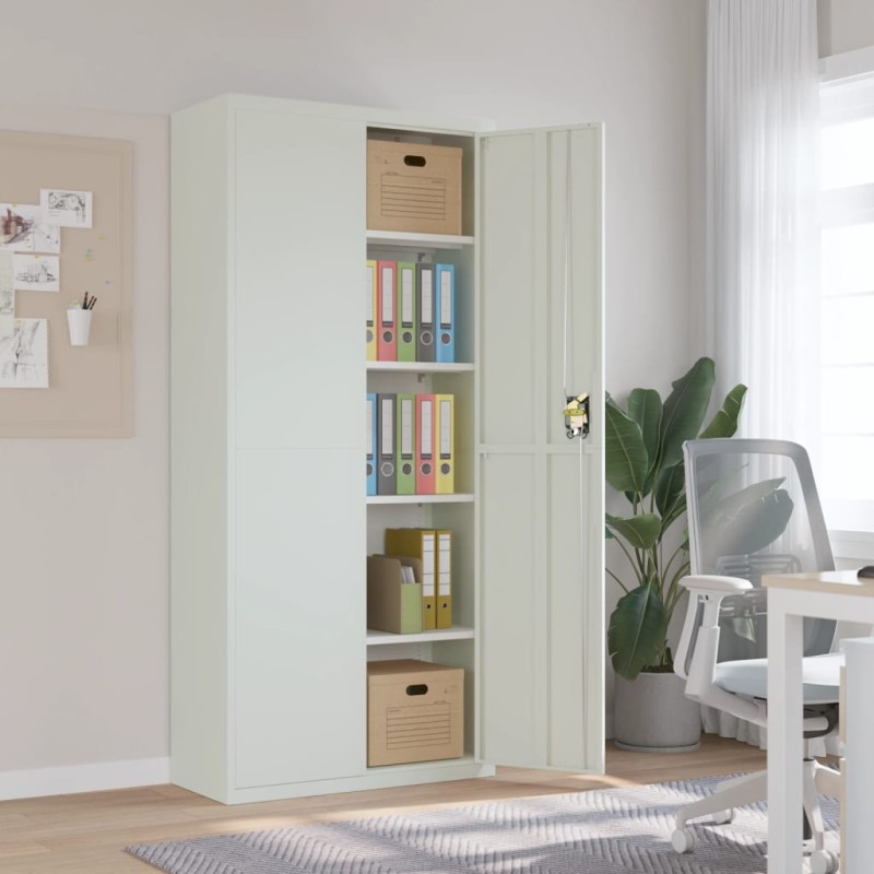 vidaXL Armadio Classificatore Grigio Chiaro 90x40x200 cm in Acciaio vidaXL Armadio Classificatore Grigio Chiaro 90x40x200 cm in Acciaio