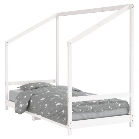 vidaXL Giroletto per Bambini Bianco 90x200cm in Legno Massello di Pino