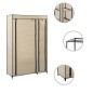 Armadi Pieghevoli 2 pz Crema 110x45x175 cm in Tessuto Armadi Pieghevoli 2 pz Crema 110x45x175 cm in Tessuto