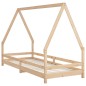 vidaXL Giroletto per Bambini 90x200 cm in Legno Massello di Pino