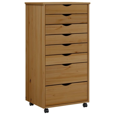 vidaXL Armadietto Rotante con Cassetti MOSS Miele Legno Massello Pino