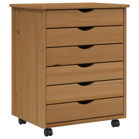 vidaXL Armadietto Rotante con Cassetti MOSS Miele Legno Massello Pino