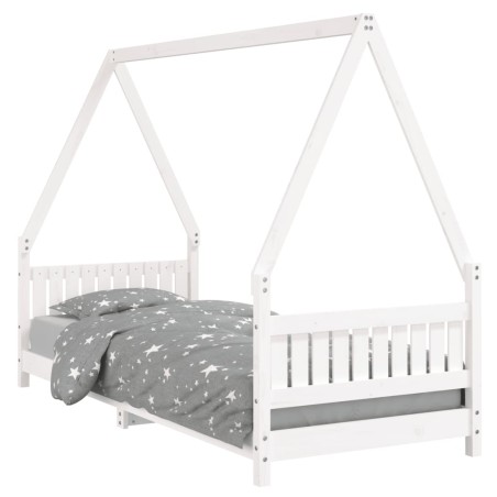 vidaXL Giroletto per Bambini Bianco 80x200cm in Legno Massello di Pino
