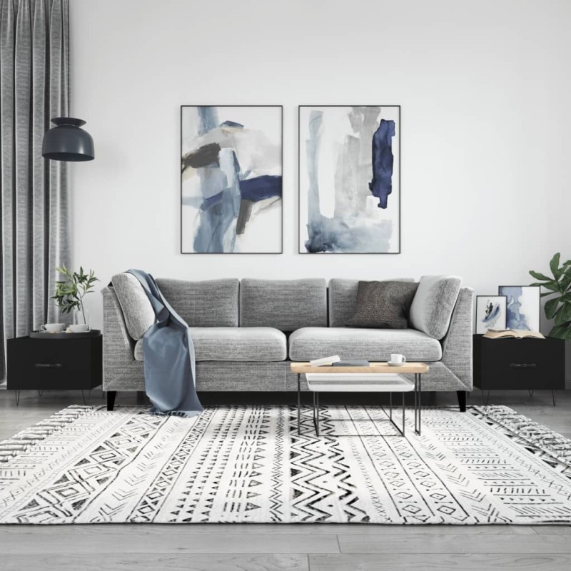 vidaXL Tavolini da Salotto 2 pz Neri 50x50x40 cm in Legno Multistrato