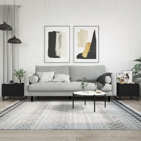 vidaXL Tavolini da Salotto 2 pz Neri 50x50x40 cm in Legno Multistrato