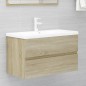 Set Mobili da Bagno 2 pz Rovere Sonoma in Truciolato Set Mobili da Bagno 2 pz Rovere Sonoma in Truciolato