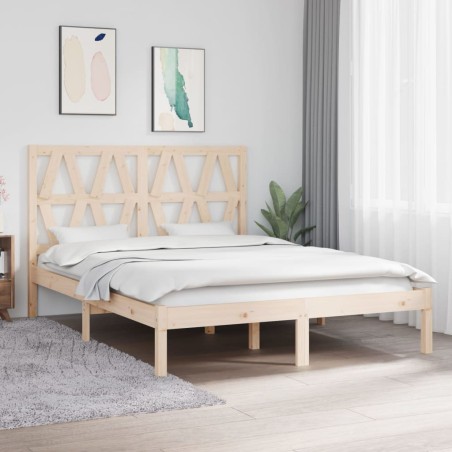 vidaXL Giroletto in Legno Massello di Pino 150x200 cm 5FT King Size