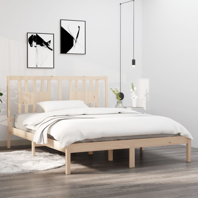vidaXL Giroletto in Legno Massello 150x200 cm 5FT King Size vidaXL Giroletto in Legno Massello 150x200 cm 5FT King Size