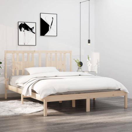 vidaXL Giroletto in Legno Massello 150x200 cm 5FT King Size