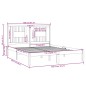 vidaXL Giroletto in Legno Massello 150x200 cm 5FT King Size vidaXL Giroletto in Legno Massello 150x200 cm 5FT King Size