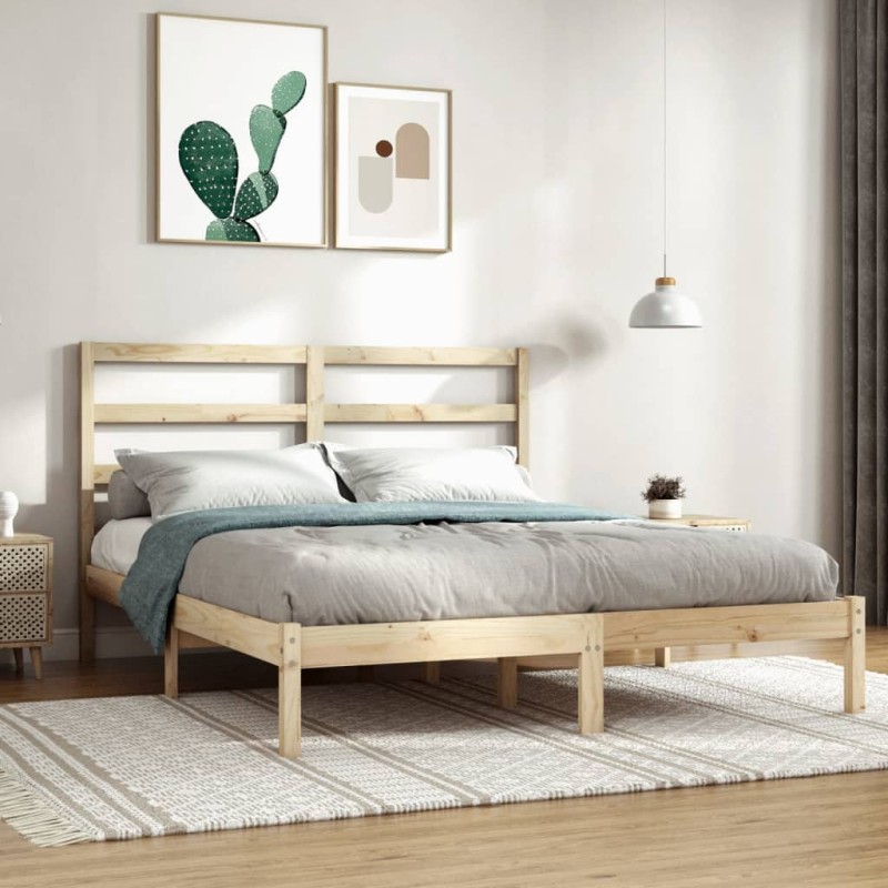 vidaXL Giroletto in Legno Massello 150x200 cm 5FT King Size vidaXL Giroletto in Legno Massello 150x200 cm 5FT King Size