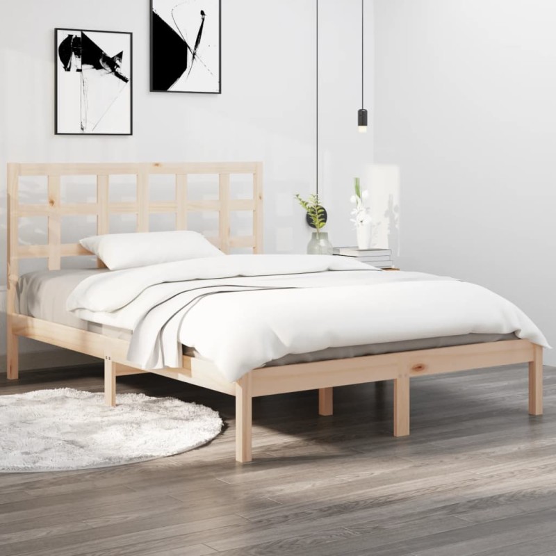 vidaXL Giroletto in Legno Massello 150x200 cm 5FT King Size vidaXL Giroletto in Legno Massello 150x200 cm 5FT King Size