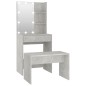 vidaXL Set Tavolo da Toeletta Grigio Cemento con LED Legno Multistrato vidaXL Set Tavolo da Toeletta Grigio Cemento con LED Legno Multistrato