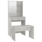 vidaXL Set Tavolo da Toeletta Grigio Cemento con LED Legno Multistrato vidaXL Set Tavolo da Toeletta Grigio Cemento con LED Legno Multistrato