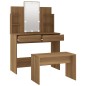 vidaXL Set Tavolo da Toeletta con LED Rovere Marrone Legno Multistrato vidaXL Set Tavolo da Toeletta con LED Rovere Marrone Legno Multistrato