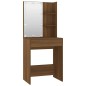 vidaXL Set Tavolo da Toeletta con LED Rovere Marrone Legno Multistrato vidaXL Set Tavolo da Toeletta con LED Rovere Marrone Legno Multistrato